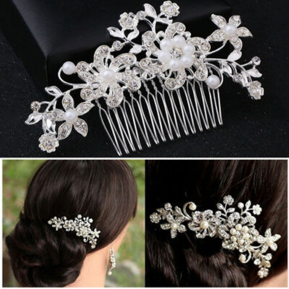 White Pearl Hair Comb New - Picture 14 of 17